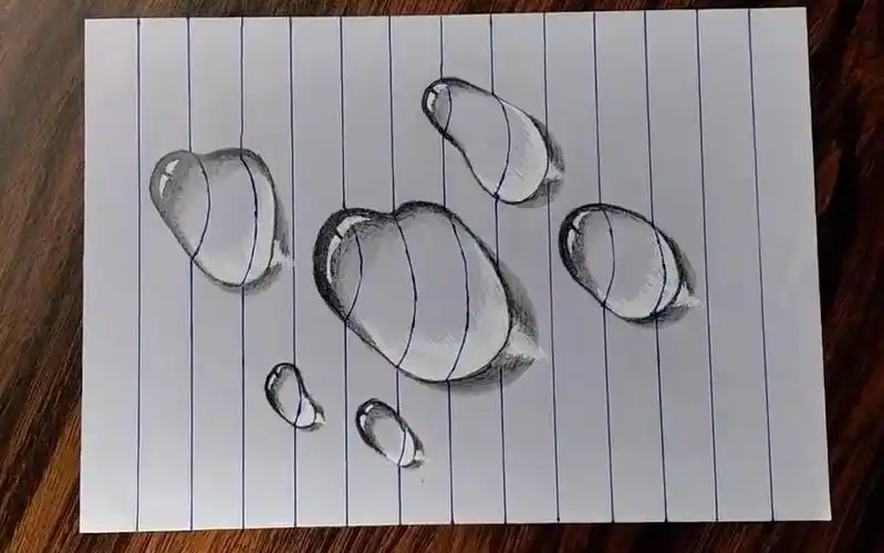 手绘教你如何用铅笔画3d的水滴