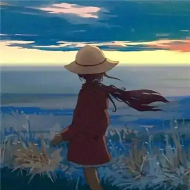 治愈系蓝色风格女生头像图片