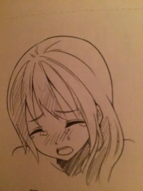 低头哭泣的悲伤