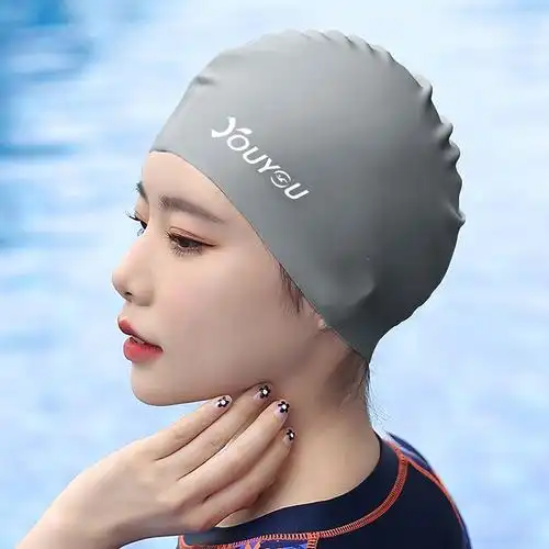 佑游泳帽女士不勒头时尚专业硅胶游泳帽子女款成人大头围长发专用