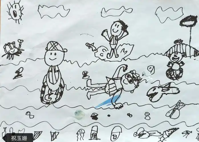 童心童画儿童创意美术教学,主题十二《夏日游泳》