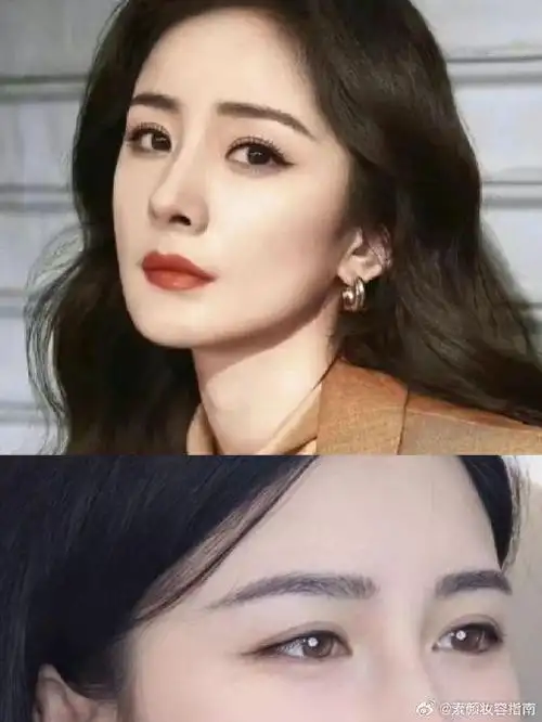 跟随杨幂学习如何设计眉形:适合长脸型的是柔和眉|杨幂_新浪新闻