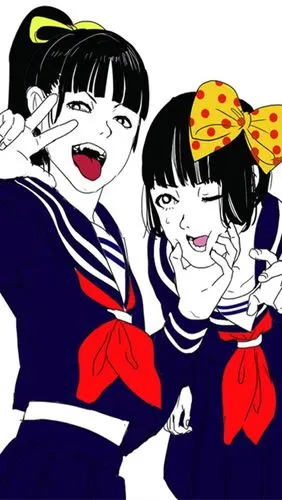 二次元旧漫风复古手机壁纸「抱图点赞」