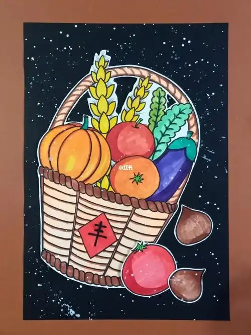 很多人都画过的菜篮子96029892#少儿美术  ##儿童画  #简笔画