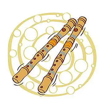 插画,笛子,白色背景