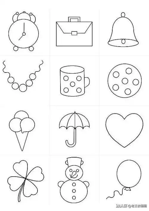 100个简笔画线稿周末打印出来让孩子涂色玩儿绘画名师团 暑假