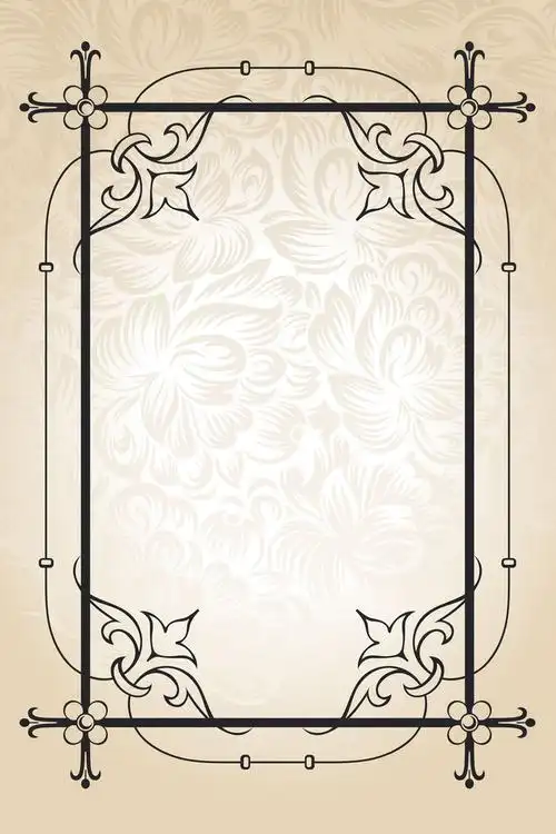 矢量复古欧式边框古典纹理背景