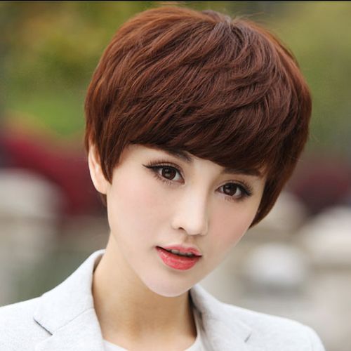 时尚新款假发 短卷发 女发 知性纹理烫短发 女士假发 短蓬松假发