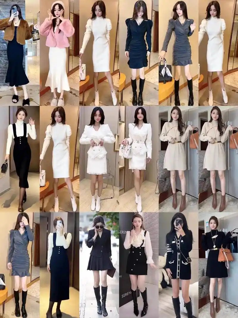 穿衣搭配春季女生裙时尚气质修身穿搭