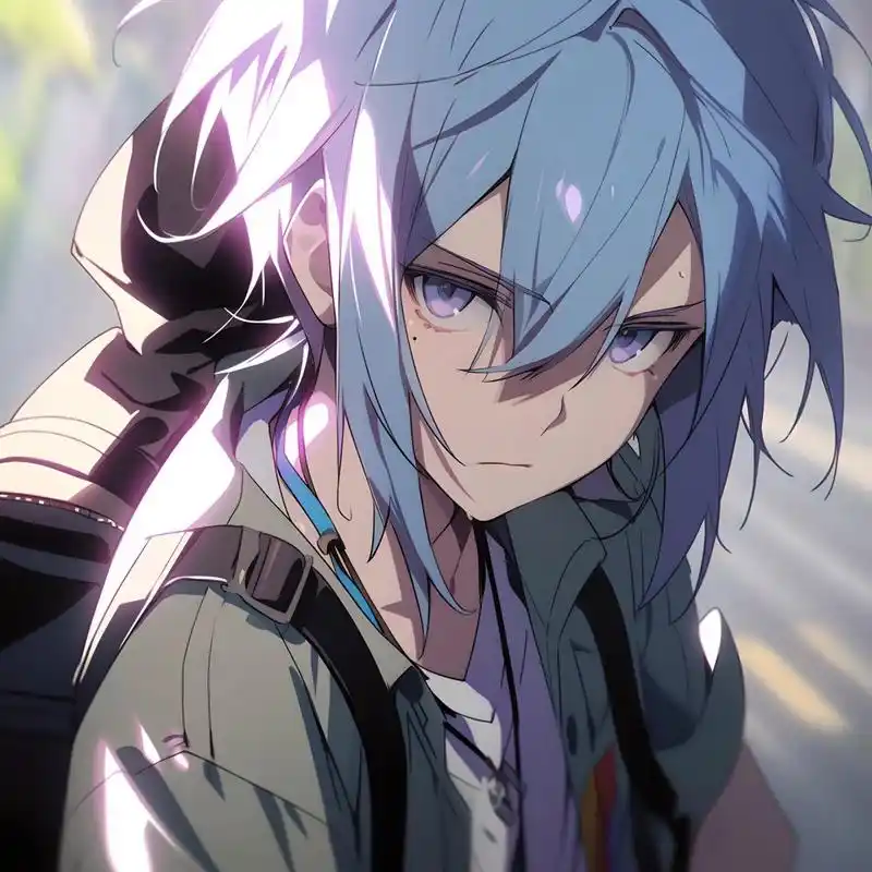 5250蓝发少年动漫头像5250