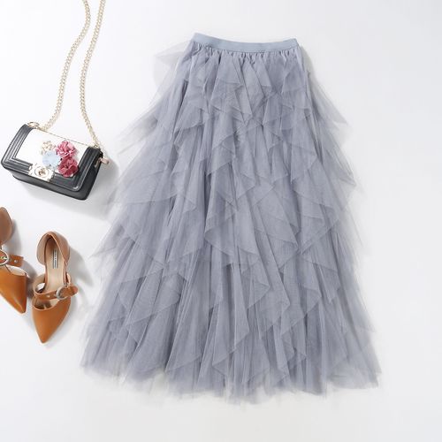 超仙半身裙网沙多层气质网纱新款蛋糕裙半截裙女装裙裙子蓬蓬2023