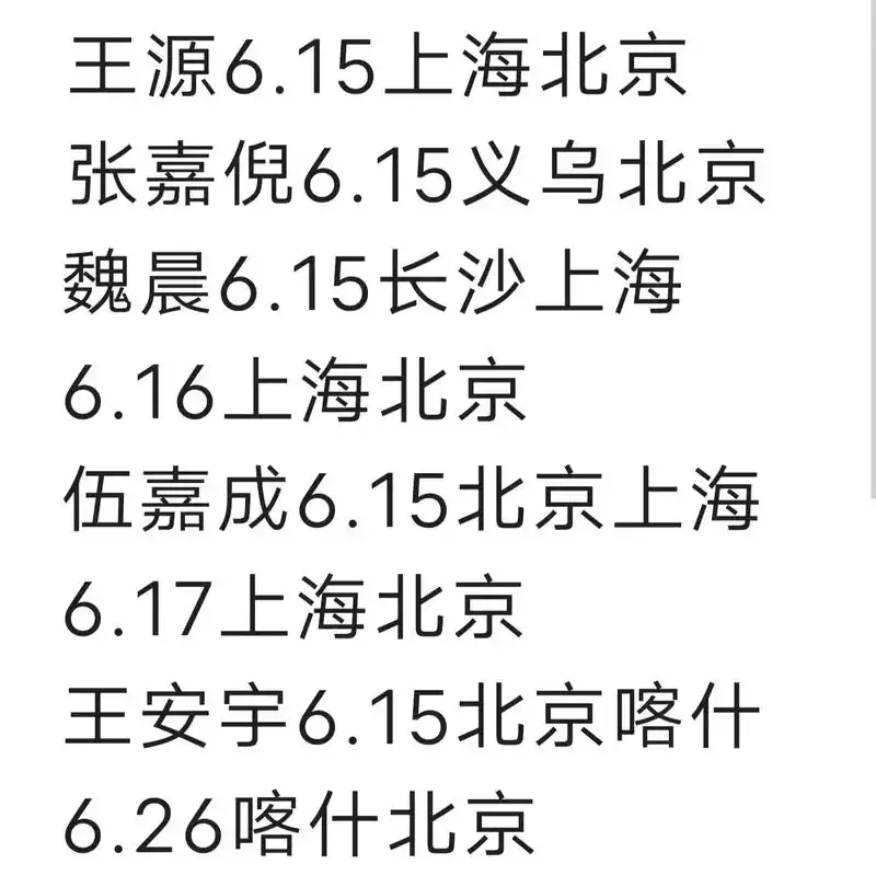 行程分享.#明星 #追星 #明星故事王源6.15上海北京 张 - 抖音