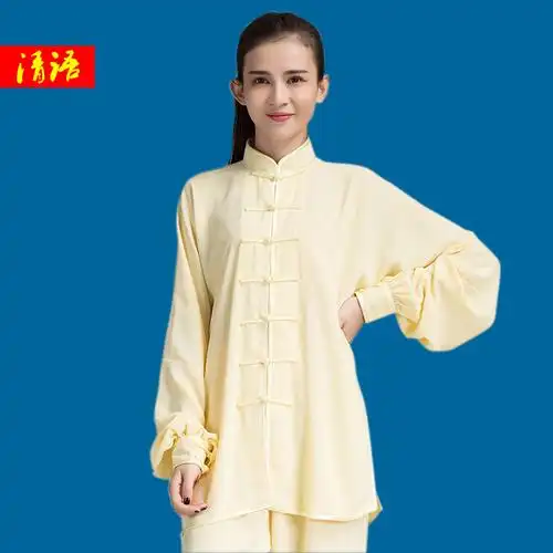 单上衣断码清仓太极服男女太极拳服装中老年练功表演服纯棉麻春夏