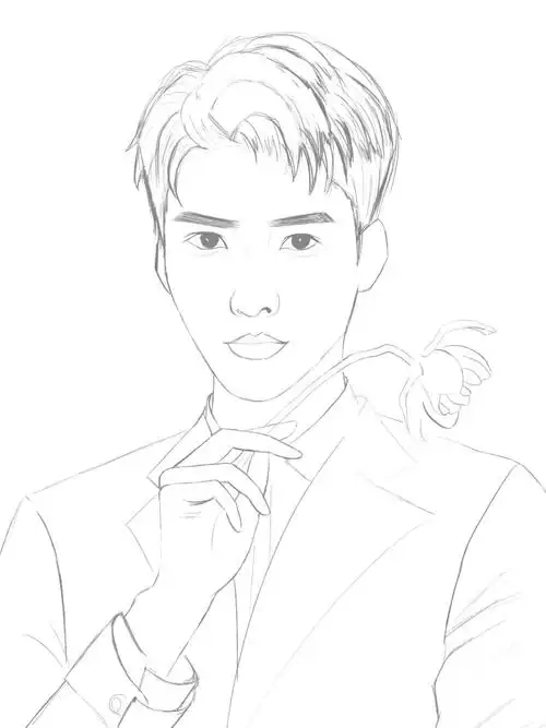 龚俊  #龚俊花蝴蝶  蹭个热度,听说是花蝴蝶一周年,着急先出个线稿