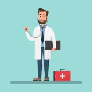 医学概念. 卡通人物. 平面样式的矢量插图.照片