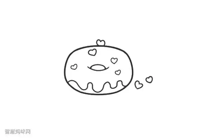 甜甜圈简笔画画法图解 - 智慧妈咪网