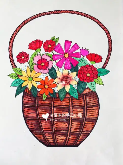 花篮简笔画