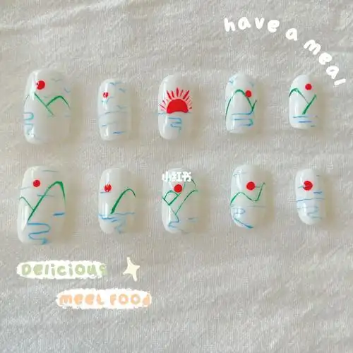 简笔画美甲练习