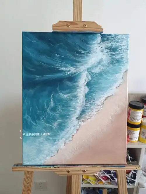 海浪丙烯装饰画