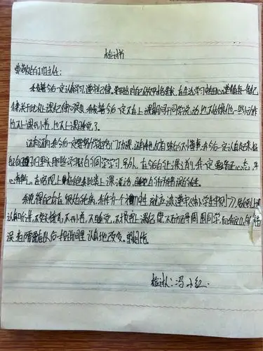 冯小红的检讨书