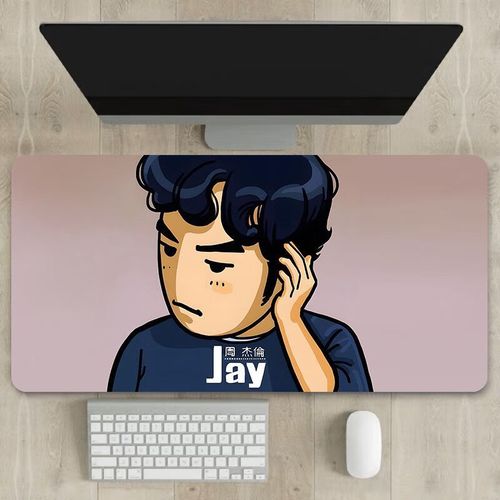 范特西周杰伦卡通鼠标垫大号男女生加厚锁边办公桌垫工位书桌垫 pd136