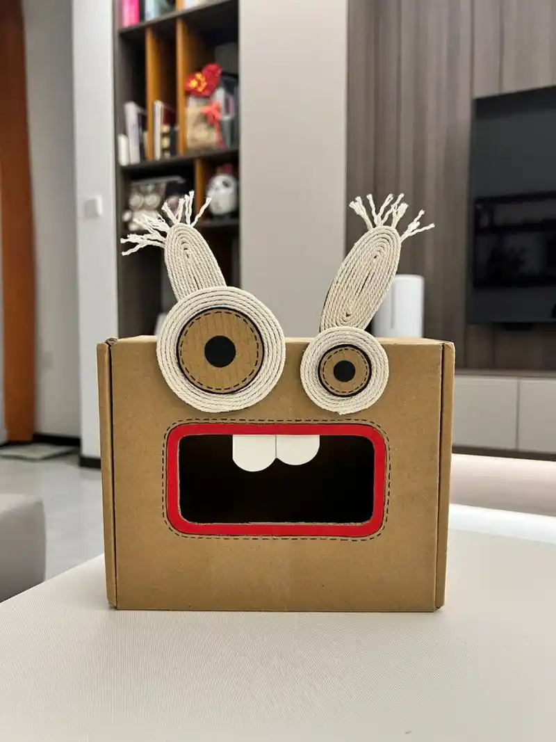 快递箱改造##地球盒伙人#  #diy# #手工制作纸抽盒# #废物利用# #旧