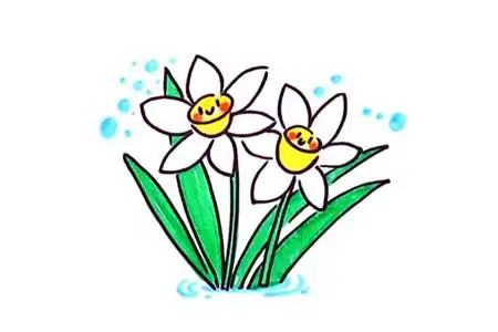 卡通水仙花简笔画的画法