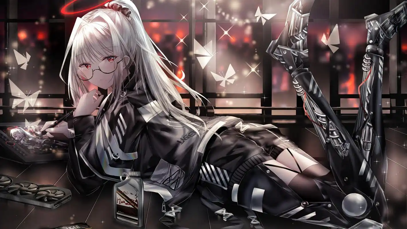 精美优雅二次元美女桌面壁纸高清大图预览1920x1080_卡通动漫下载_美