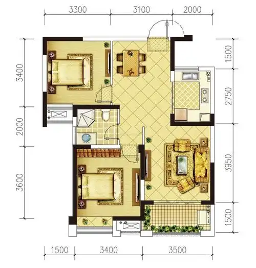 80平米小户型平面图