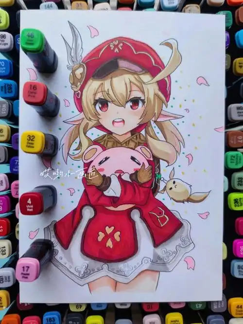 马克笔动漫人物手绘过程