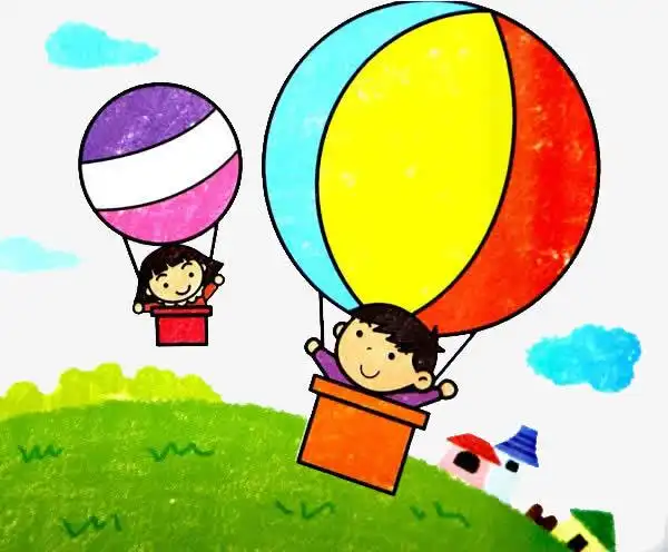 卡通热气球