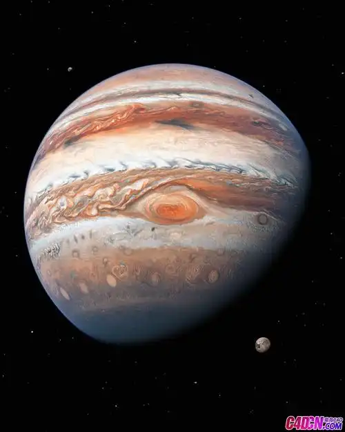 octane渲染器绚丽多彩漂亮木星气态巨星天体模型