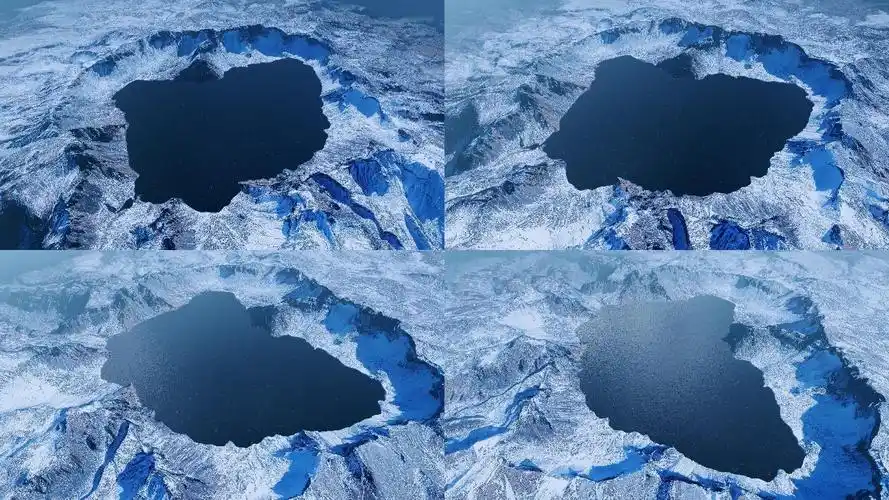 长白山天池鸟瞰4k