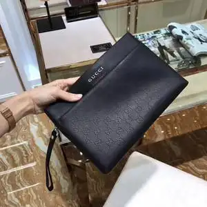 代购gucci古奇新款手包男古驰手拿包男真皮压纹休闲商务钱包男包