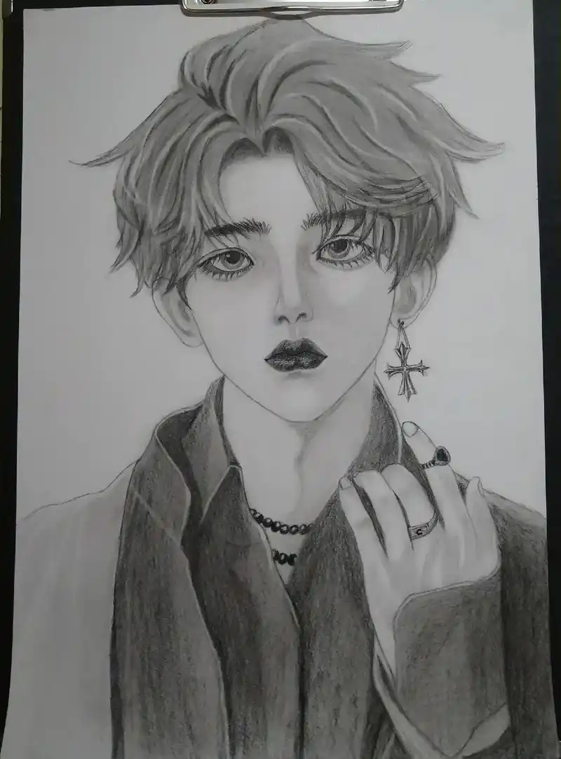 蔡徐坤#手绘临摹 别骂我真爱粉 - 抖音