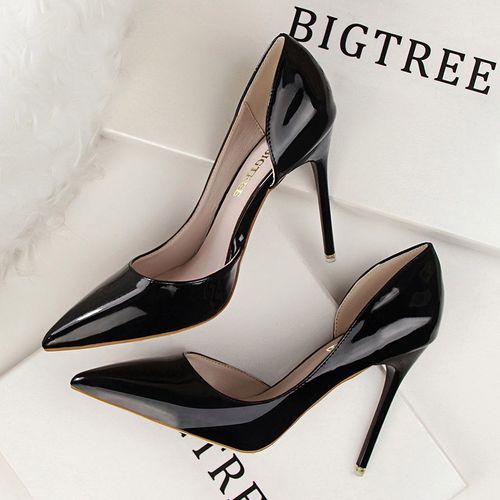 细跟高跟鞋女学生韩版16岁百搭职业ol工作鞋性感侧空夜店尖头单鞋