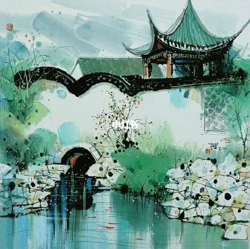 真的很治愈,水墨画能使烟雨江南栩栩如生