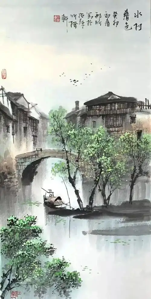 极致的水墨国画,江南水乡美如画
