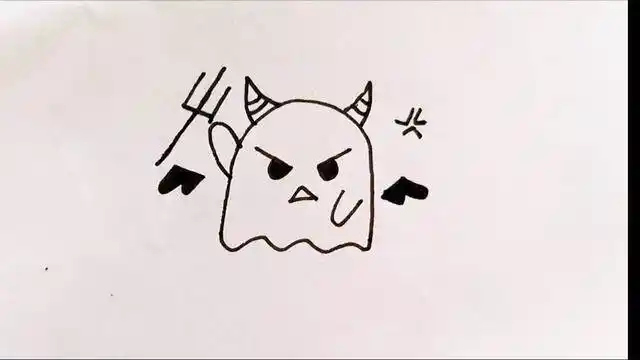 儿童网恐怖邪恶的恶魔头像简笔画的画法图片手绘简笔画搞怪小恶魔矢量