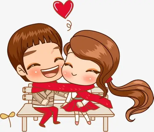 冬季情侣秀恩爱虐狗可爱卡通手绘【免抠元素png】-90设计网