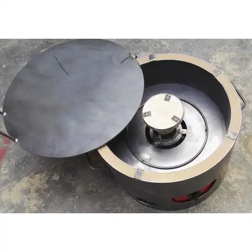 商用燃气烧饼炉摆摊烤饼做白吉馍打锅盔火烧机器老潼关肉夹馍炉子黑色