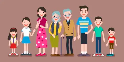 三代同堂全家福平面插图