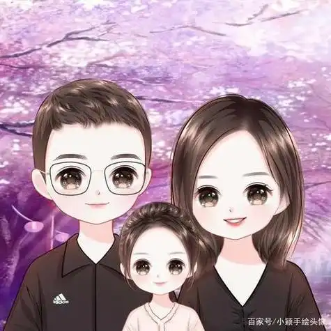 不一样的全家福一家三口四口头像温馨甜蜜又好看