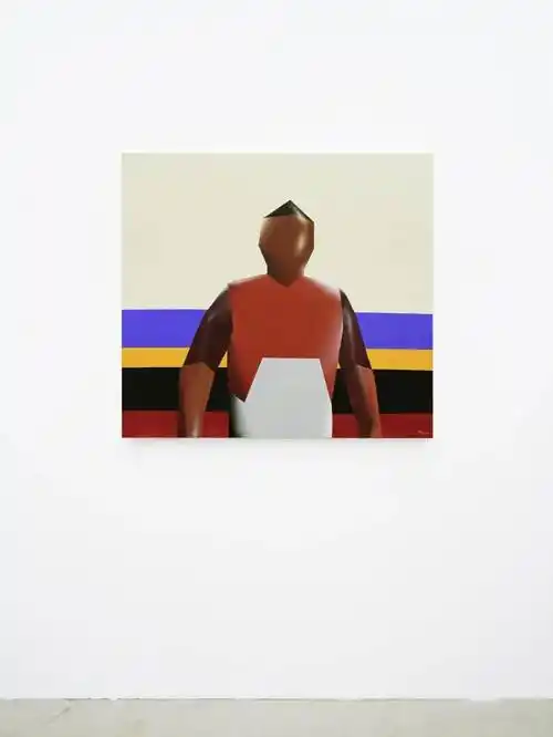 布面丙烯 2022中门对波 60×80cm 木板丙烯 2022关于艺术家王一2020年