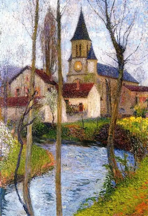 教堂风景画:拉巴斯蒂德杜维尔特教堂风景画-亨利·马丁|美术作品