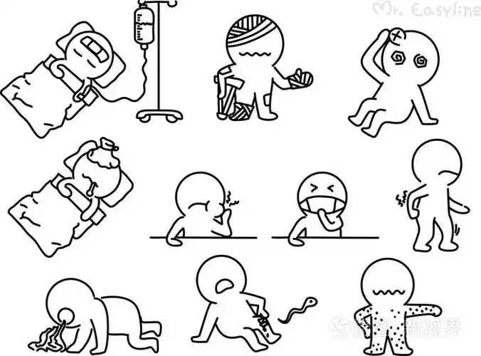 铅笔素描作为载体的病人插画-正版商用图片1hdtz6-摄图新视界