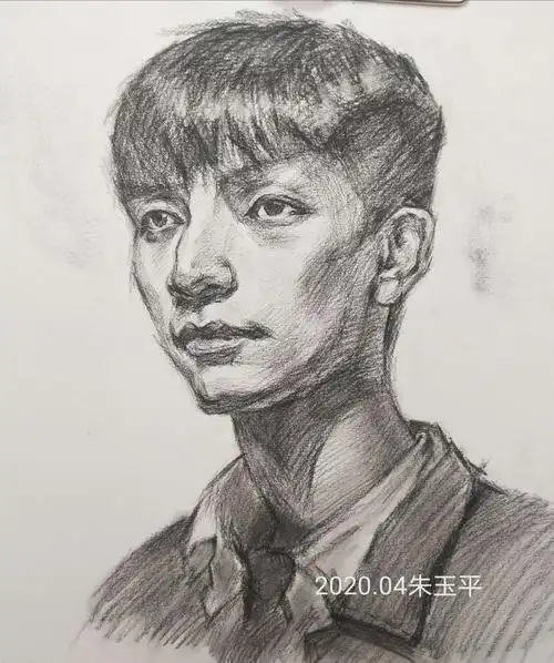 高二十五班 四月初学素描人物头像线上展览