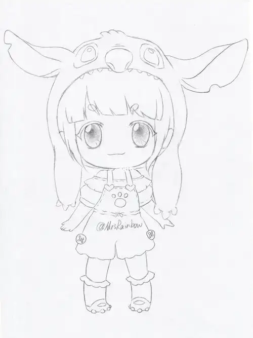 零基础教程,手绘,雯胖胖手绘,绘画简单马尾女生侧脸教程第二期线稿