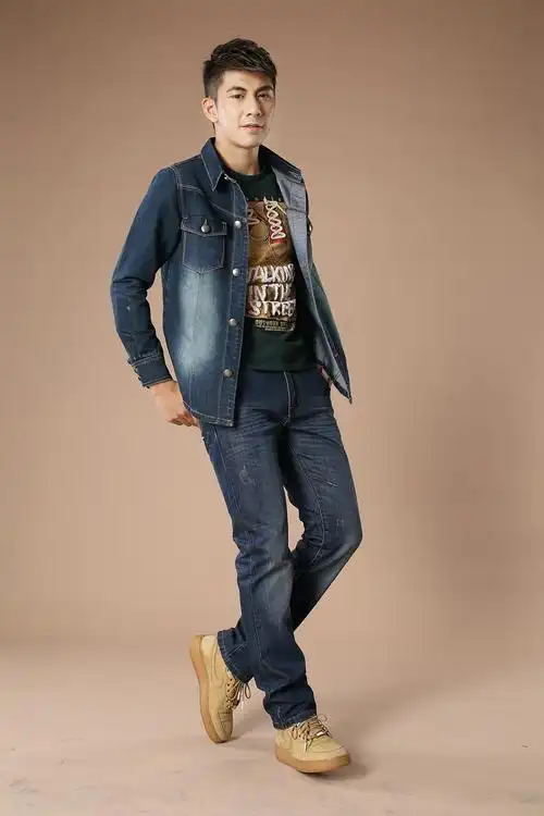 牛仔外套男韩版潮秋装休闲夹克 牛仔男潮流复古长袖衣服男褂子图片_6