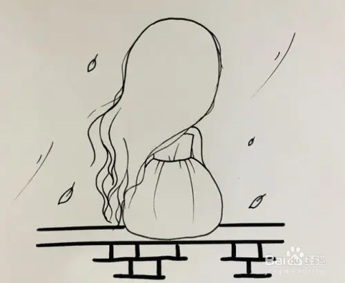 伤感女孩的背影怎么画